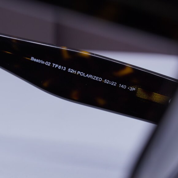 Tom Ford Polarized FT0613 52H Beatrix Square Sunglasses - Dark Havana - Picture 6 of 9